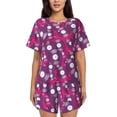 thumbnail image 1 of Susaid Vintage Vinyl Record Print Women's Pajama Set, Button-Up Sleepwear with Elastic Waist Shorts, Perfect for Lounging, Yoga, Beach, and Casual Wear-Medium, 1 of 7