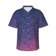 thumbnail image 1 of Susaid Violet Glitter Print Hawaiian Shirts for Men Women,Hawaiian Summer Short-Sleeve Casual Relaxed-Fit Button-Down,Medium, 1 of 7