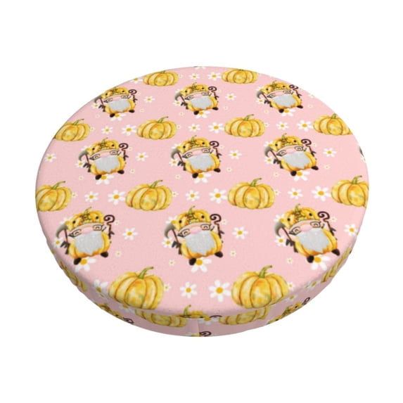 Susaid Watercolor Gnomes Print Elastic Bar Stool Cover Personalized Washable Stool Cover for Barbershop Home Bar Kitchen-12 inch