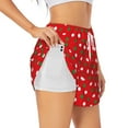 thumbnail image 1 of Susaid White and Green Polka Dot Print Women's High Waisted Running Shorts Quick Dry Athletic Gym Track Workout Shorts Zip Pocket-Small, 1 of 7