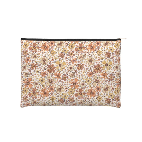 Susaid Wildflowers Vintage Print Makeup Mini Bags for Women Multi Color Cosmetics Bag Travel Toiletry Bag Pencil Pouch Blank Makeup Bags with Zipper