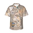 thumbnail image 1 of Susaid World Map With Animals Print Short Sleeve Shirts Button Down Casual Shirts Summer Beach Aloha Button Down Short Sleeve for Men ,Large, 1 of 7