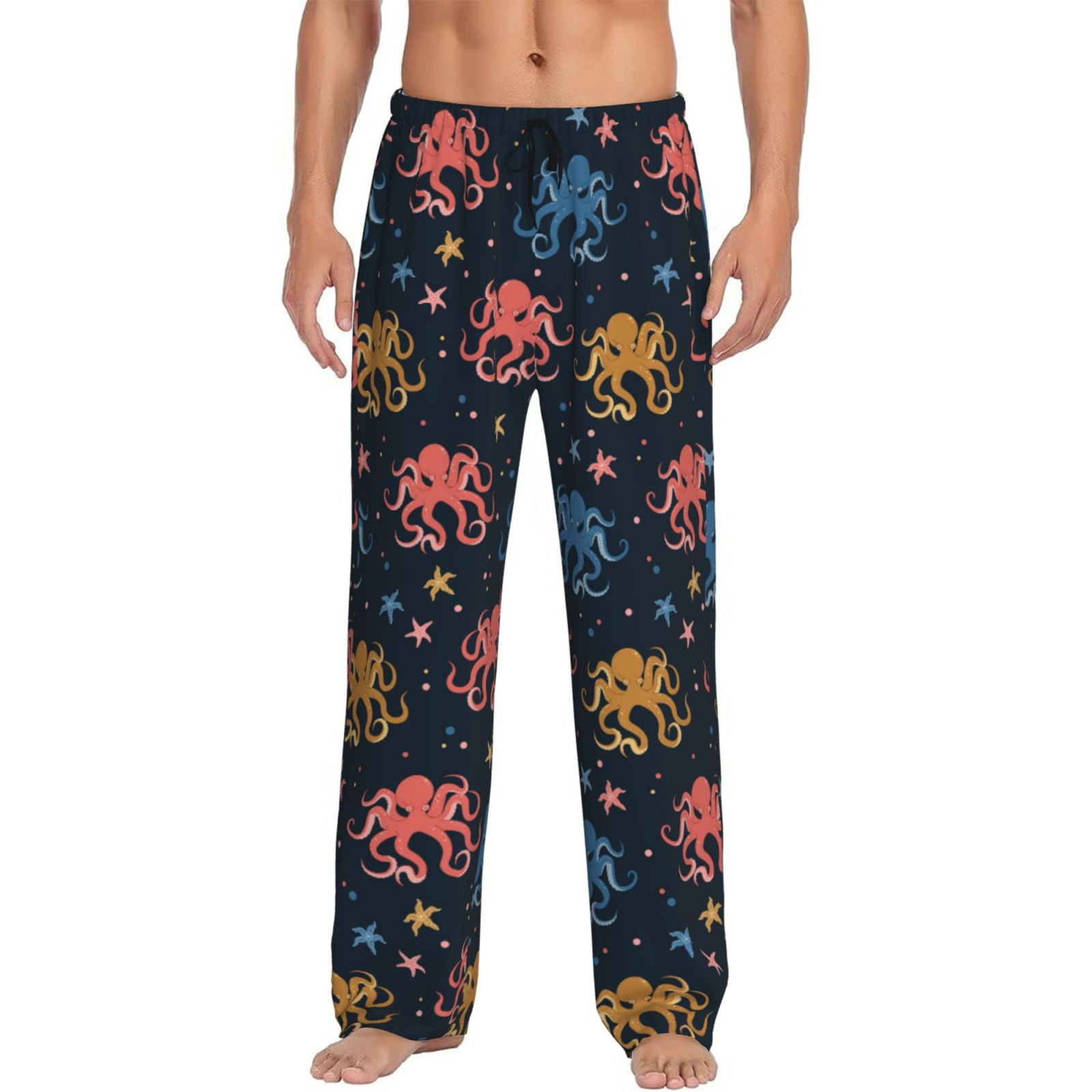 Pyjama Octopus Susaid cartoon doodle octopus Print Mens Pajama Pants Set Sleep ...