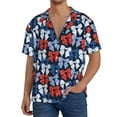 thumbnail image 1 of Susaid colorful Polka dot bow Print Men's Polo Shirts Button Down Short Sleeve Casual Summer Beach Vintage Shirts for Men-3X-Large, 1 of 5
