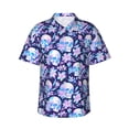 thumbnail image 1 of Susaid crystal Skull flower leaf Print Short Sleeve Shirts Button Down Casual Shirts Summer Beach Aloha Button Down Short Sleeve for Men ,Medium, 1 of 7