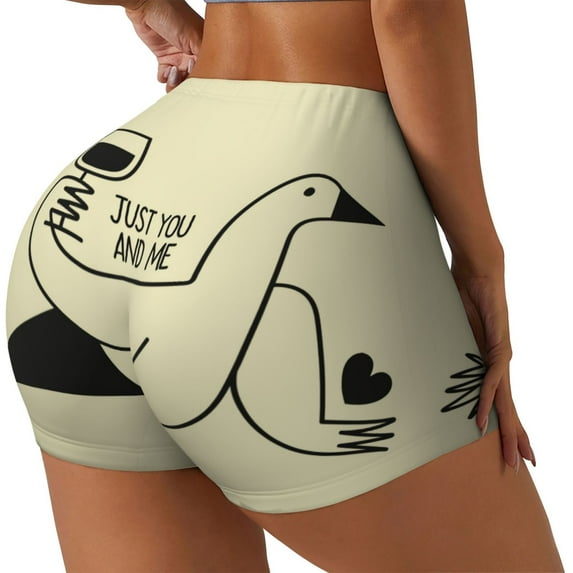 Susaid just you and me Print Intensify Workout Shorts for Women Seamless Scrunch Short Gym Yoga Running Sport Active Exercise Fitness Shorts-Medium