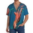 thumbnail image 1 of Susaid octopus swimming Print Men's Polo Shirts Button Down Short Sleeve Casual Summer Beach Vintage Shirts for Men-4X-Large, 1 of 5