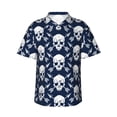 thumbnail image 1 of Susaid white arrow Skull Print Short Sleeve Shirts Button Down Casual Shirts Summer Beach Aloha Button Down Short Sleeve for Men ,Large, 1 of 7