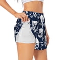 thumbnail image 1 of Susaid white arrow Skull Print Women's High Waisted Running Shorts Quick Dry Athletic Gym Track Workout Shorts Zip Pocket-Medium, 1 of 7