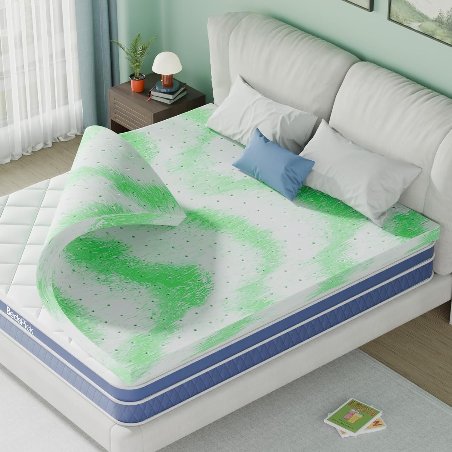 Susalt King Mattress Topper, Memory Foam Mattress Topper 2 Inch Cooling