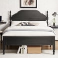 thumbnail image 1 of Sailvan Wood Bed Frame with Headboard, Queen Size Platform Bed Frame Solid Wood Bed with Slat Support & Under Storage, No Box Spring Needed, Easy Assembly, 1 of 9