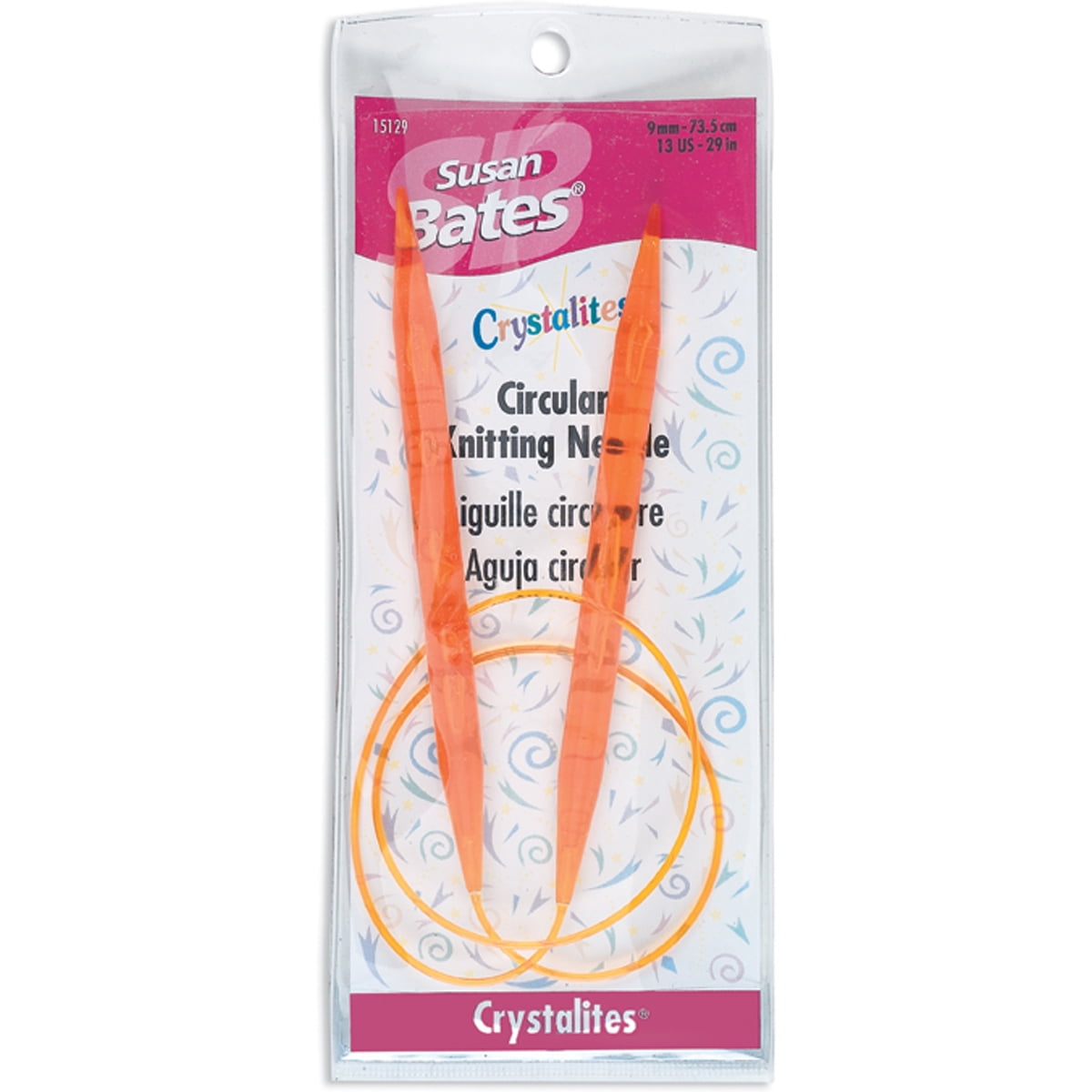 Susan Bates Crystalites Circular Knitting Needles, 29"Size 13/9mm