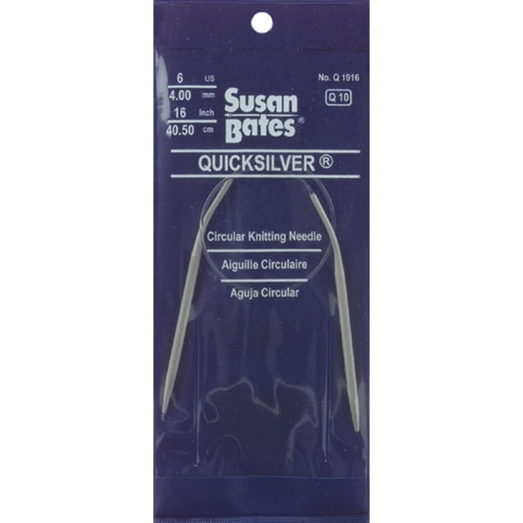Susan Bates Quicksilver Circular Knitting Needles 24"-Size 3/3.25mm