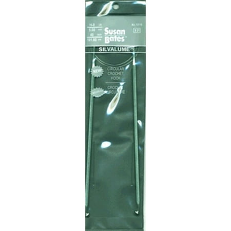Susan Bates Silvalume Aluminum Circular Crochet Hook 40"-Size H8/5mm