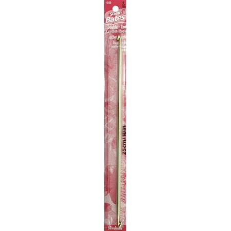 Susan Bates Silvalume Aluminum Double-End Crochet Hook 10"-Size J10/6mm