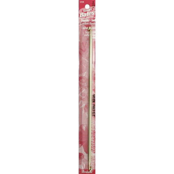 Susan Bates Silvalume Aluminum Double-End Crochet Hook 10"-Size J10/6mm