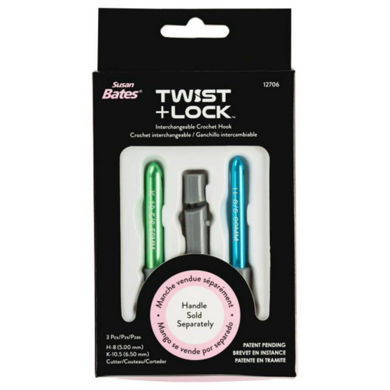 Susan Bates Twist + Lock Intchg Crochet Hook Component Set-Sizes