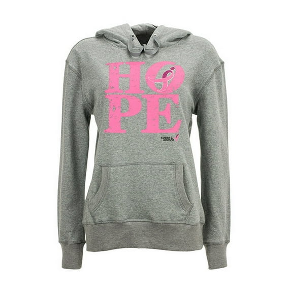 Susan G Komen Women's Hope Running Ribbon Hoodie Sweatshirt. Pink KOMELS0015 (S)