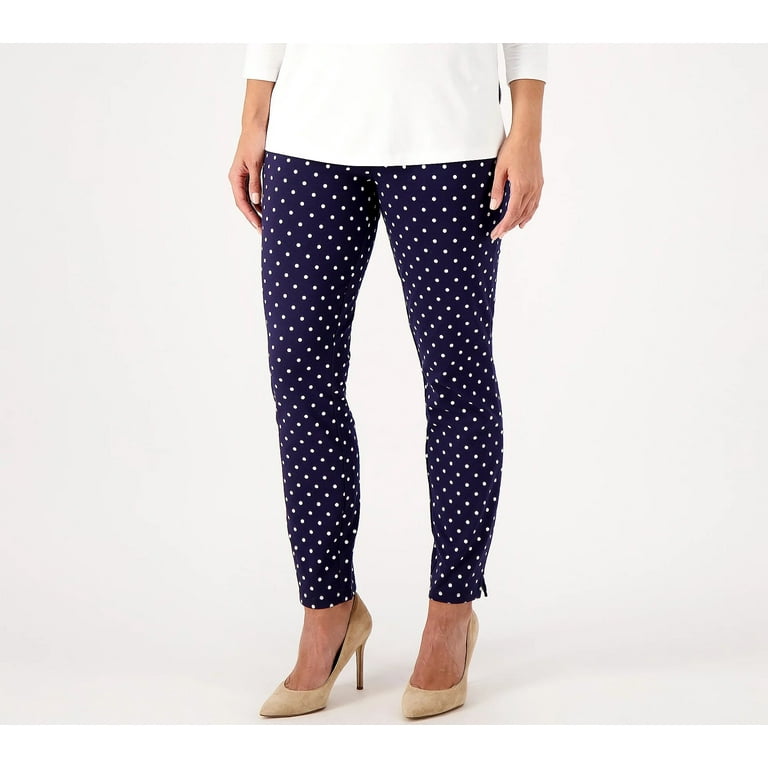 Susan Graver Weekend Women’s Regular Solid & Printed Premium Stretch  Slim Pants 