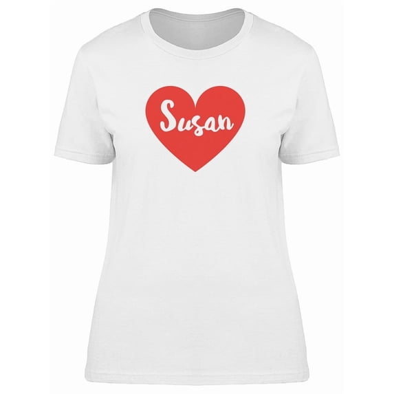 Susan In Red Heart Tee Women's -Image by Shutterstock