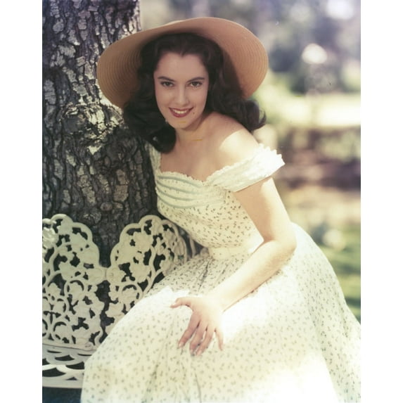 Susan Kohner in White Dress with Hat Photo Print (8 x 10)