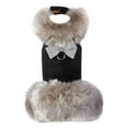 thumbnail image 1 of Susan Lanci Designs Platinum Glitzerati Nouveau Bow Silver Fox Faux Fur Coat, 1 of 2