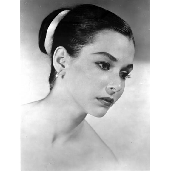 Susan Strasberg wearing an earrings and Harin in Bun Hairdo Photo Print (8 x 10)
