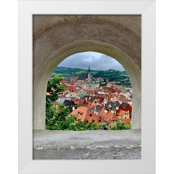 Susan Vizvary Photography 12x14 White Modern Wood Framed Museum Art Print Titled - Village Through the Window