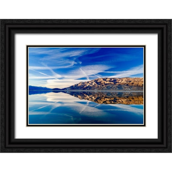 Susan Vizvary Photography 14x11 Black Ornate Wood Framed with Double Matting Museum Art Print Titled - Cloud Reflection