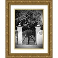 thumbnail image 1 of Susan Vizvary Photography 14x18 Gold Ornate Wood Framed with Double Matting Museum Art Print Titled - Wooden Gate Black and white, 1 of 4