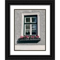 thumbnail image 1 of Susan Vizvary Photography 15x18 Black Ornate Wood Framed with Double Matting Museum Art Print Titled - Green Window Flowerbox Black and White, 1 of 4