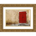 thumbnail image 1 of Susan Vizvary Photography 32x23 Gold Ornate Wood Framed with Double Matting Museum Art Print Titled - Austrian Red Door, 1 of 4