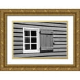 thumbnail image 1 of Susan Vizvary Photography 32x23 Gold Ornate Wood Framed with Double Matting Museum Art Print Titled - Heart Window Panel in Black and White, 1 of 4