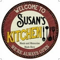 thumbnail image 1 of Susan's Kitchen 14" Round Metal Sign Bar Game Room Wall Decor 100140040010, 1 of 1