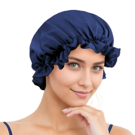 SusanSilk 19 Momme Premium Mulberry Silk Bonnet Cap with Breathable Hair Protection and Garnet Flower Design