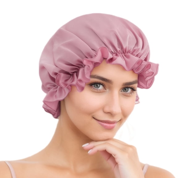 SusanSilk Premium Mulberry Silk Shower Bonnet, Breathable Hair Protection, Adjustable Elastic