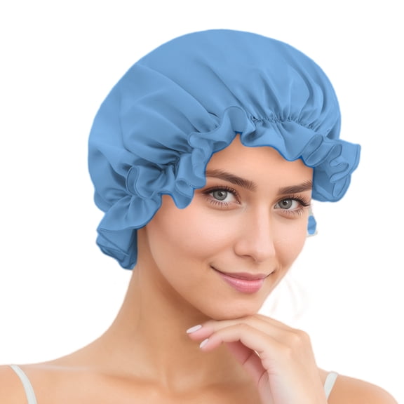 SusanSilk 19 Momme Premium Mulberry Silk Bonnet Cap with Breathable Hair Protection and Garnet Flower Design