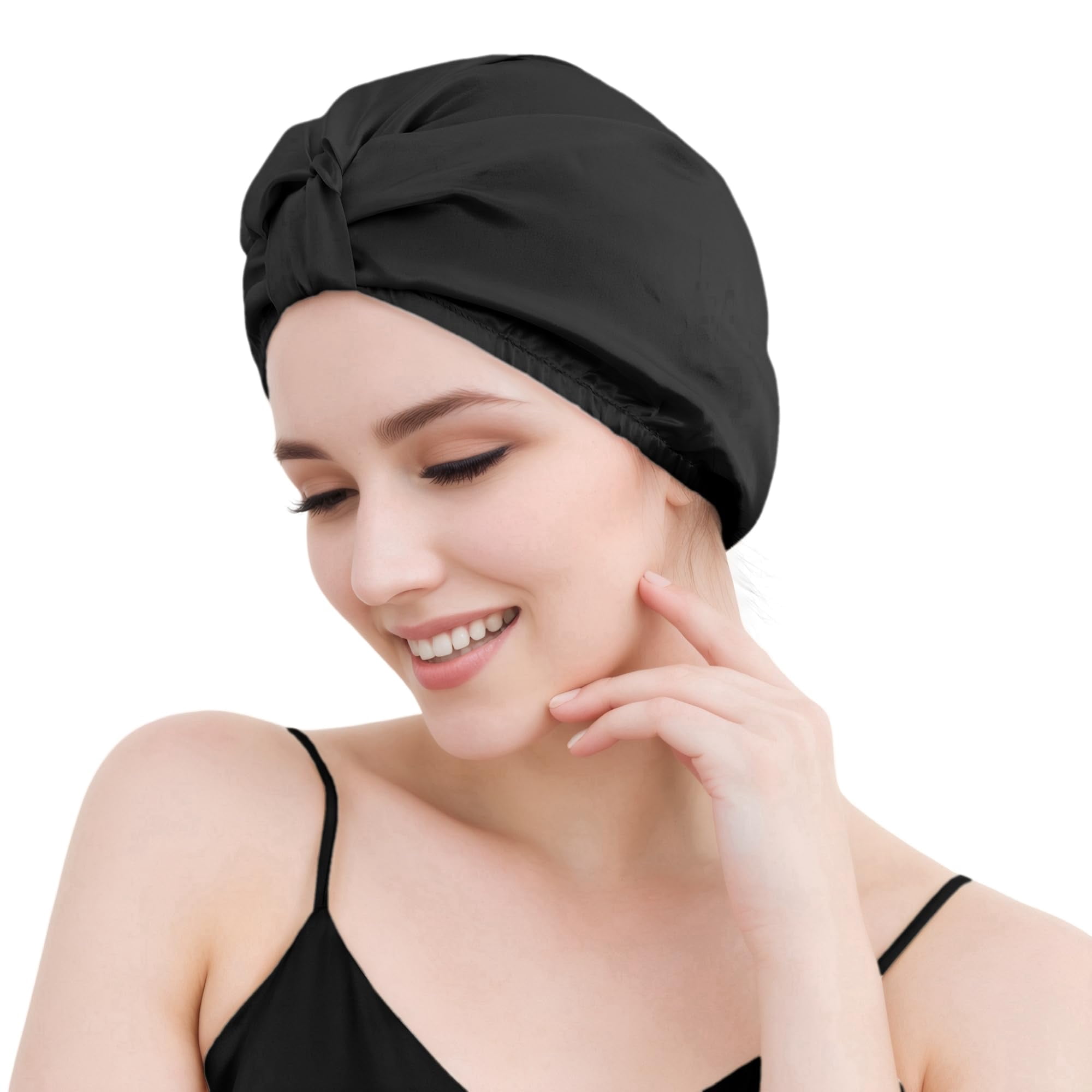 SusanSilk Premium 19 Momme Mulberry Silk Bonnet for Sleep and Shower