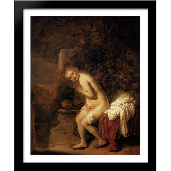 Susanna and the Elders 28x34 Large Black Wood Framed Print Art by Rembrandt