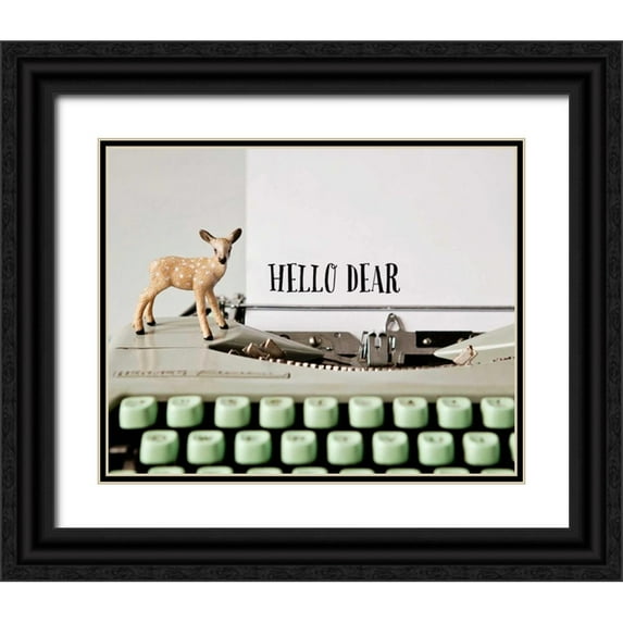 Susannah Tucker Photography 14x12 Black Ornate Wood Framed with Double Matting Museum Art Print Titled - Hello Dear Typewriter