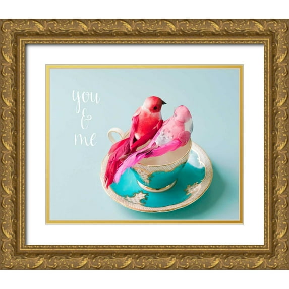 Susannah Tucker Photography 32x26 Gold Ornate Wood Framed with Double Matting Museum Art Print Titled - You and Me Love Birds
