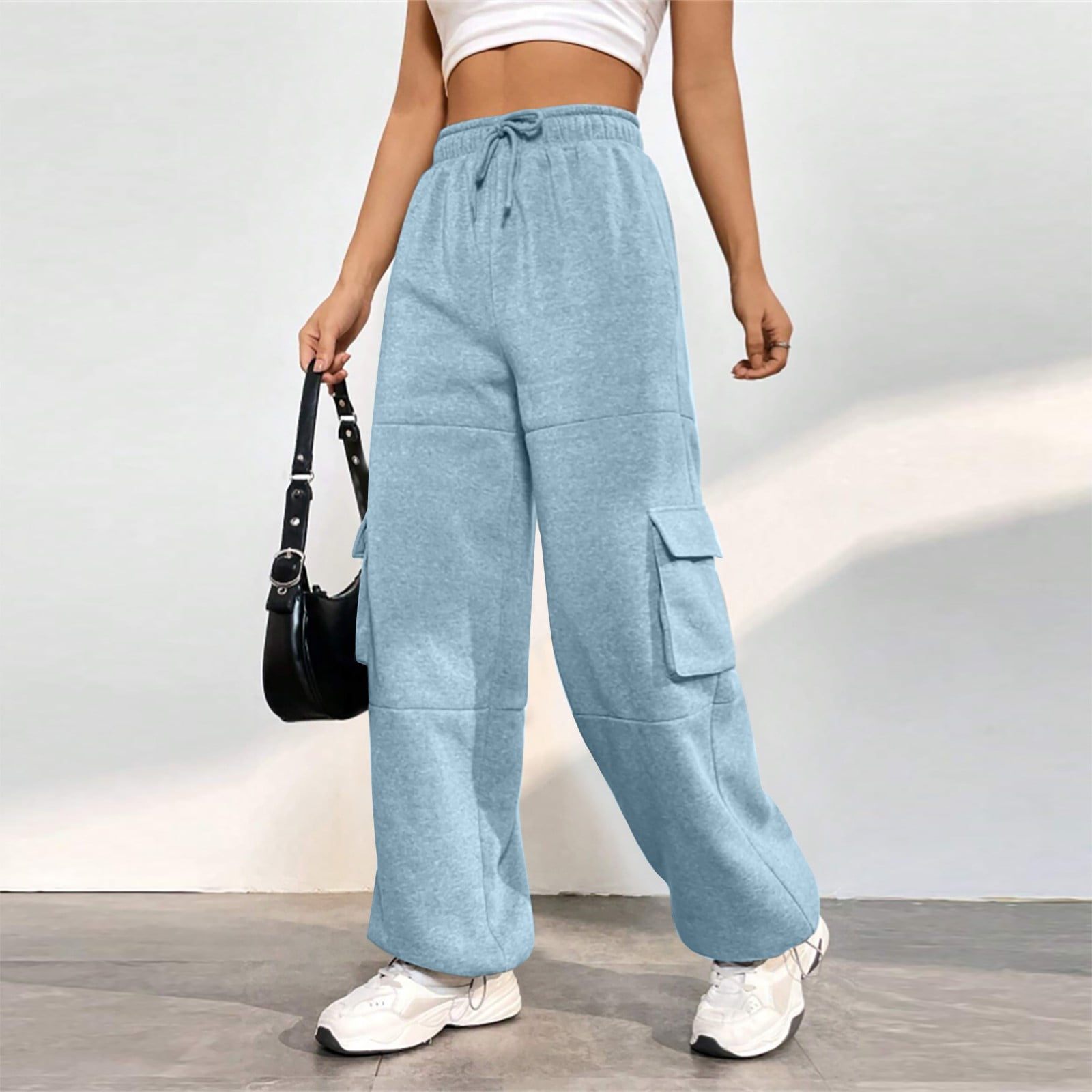  Sweatpants Set for Women High Waisted Cinch Bottom with Pockets  Drawstring Comfortable Streetwear Aesthetic Clothes for Teen Girls Hippie Womens  Joggers Lightweight Sky Blue : Clothing, Shoes & Jewelry