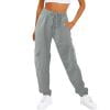 Susanny Cargo Sweatpants for Women with Pockets Petite Cinch Bottom Drawstring Straight Leg Sweatpants Comfortable 2024 Baggy Pants Cotton Loose Jogger Pants Light Gray 3XL
