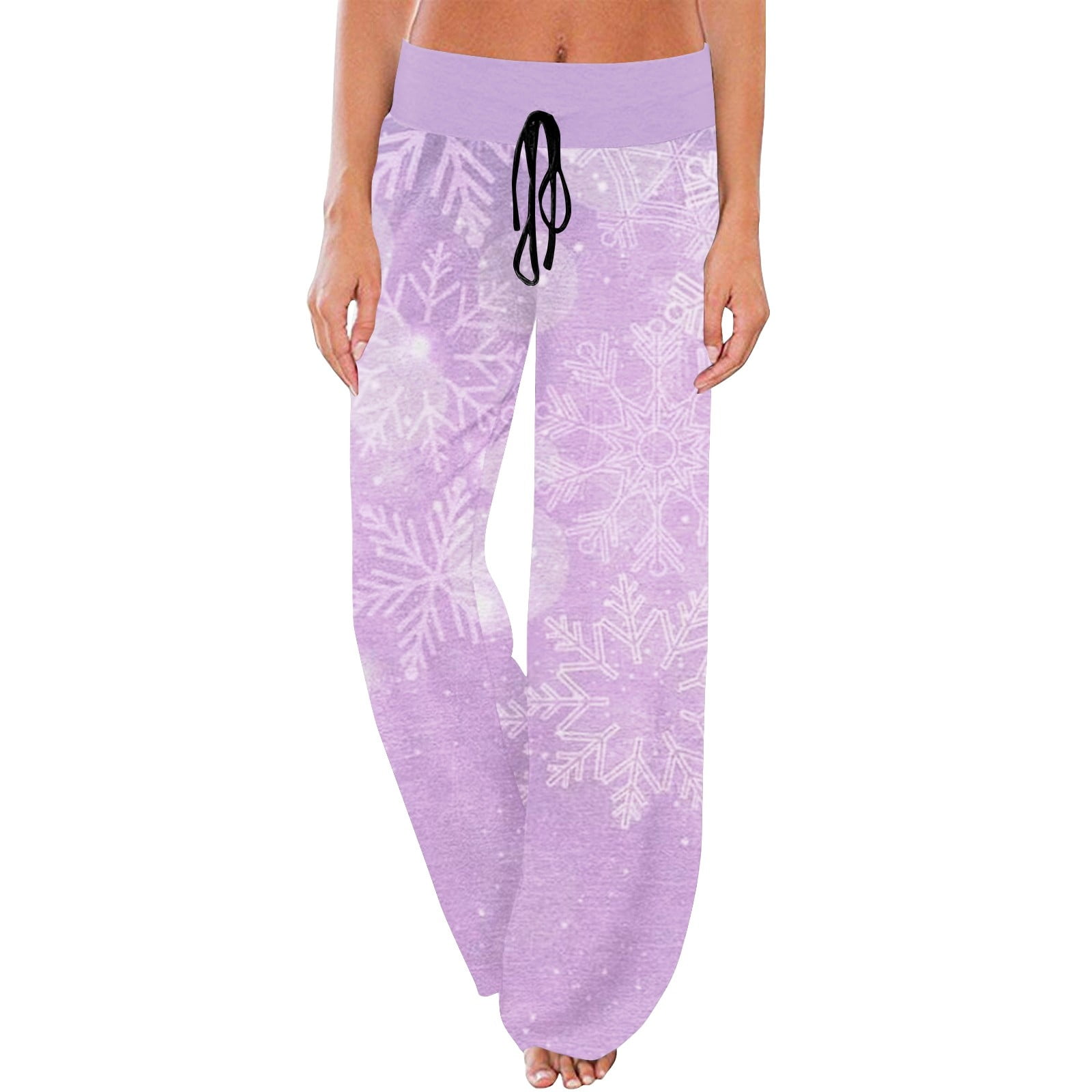 Women's Wine & Snowflakes Yoga Pants Cute Yoga Pants Winter Yoga Pants Flare  Leg Yoga Pants Lounge Pants Holiday Pants 