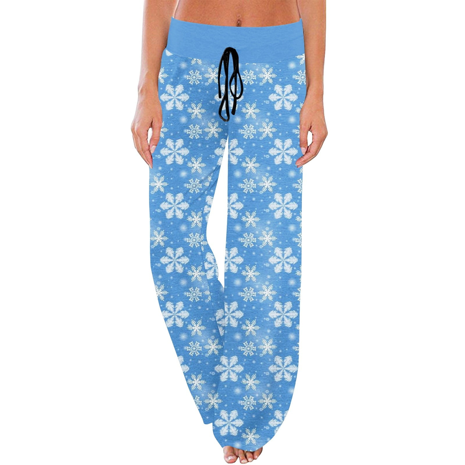 Susanny Christmas Pj Pants Women Snowflake Funny Plus Size Wide Leg