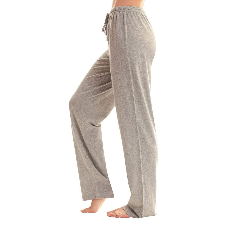 Susanny Christmas Pj Pants with Pockets Drawstring Elastic Waist Straight  Leg Womens Pajama Pants Sleep Matching Tall Long Lounge Pants Gray S