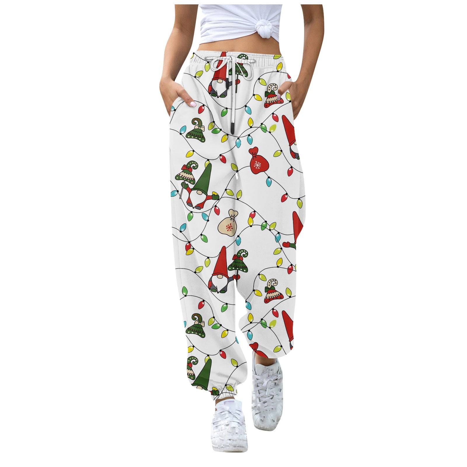 Susanny Christmas Womens Jogger Sweatpants Print Plus Size Funny