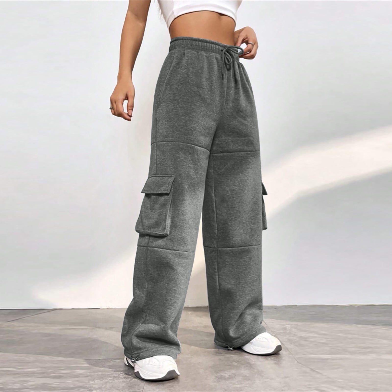 Susanny Cinched Sweatpants High Waisted Drawstring Straight