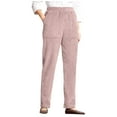 thumbnail image 1 of Susanny Corduroy Pants for Women High Waist Straight Leg Straight Leg High Waisted Elastic Waist Pull on Pants Fall Clearance Work Winter Trousers Pink XL, 1 of 6