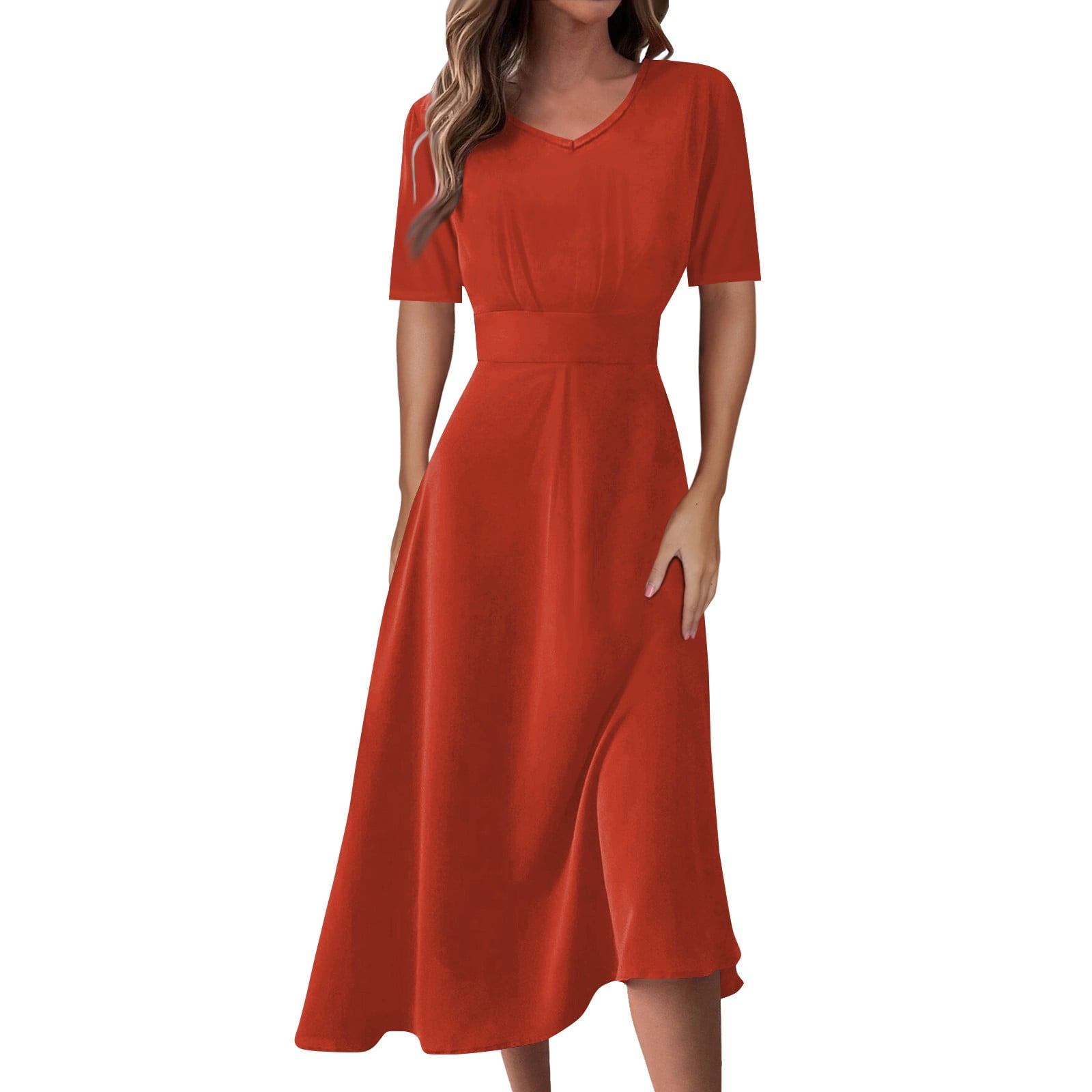 Susanny Dresses for Women 2024 Elegant Wrap V Neck ALine Midi Dress